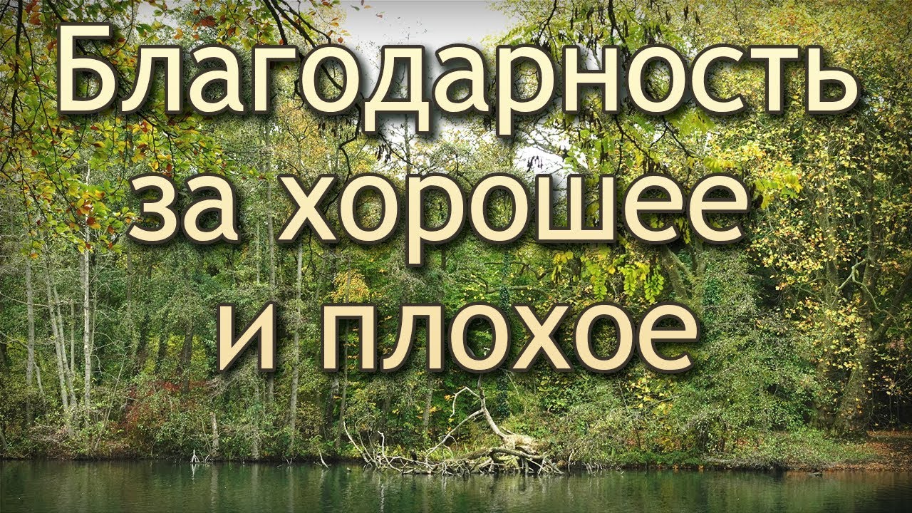 БЛАГОДАРНОСТЬ ЗА ХОРОШЕЕ И ПЛОХОЕ